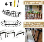 2pack 30-inch Window Sill Window Railing Planters with Cocoa Liner for Outdoor Balconies, Porches, Fences, Patio Railings