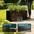 Metal Rectangular Planter Black Galvanized Steel Rectangle Planter Box 36" L x 15" W x 15" H Large Planter for Outdoor Indoor Plants Porch Patio Backyard