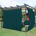 Easy-Going Outdoor Patio Curtains Detachable Tab Top Windproof Weatherproof Curtain for Cabana, Porch, Pergola and Gazebo, Tab Bottom Drape, 2 Panels, 110W x 96L inch, Teal