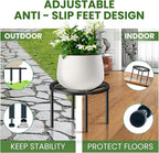 TOSKING 3-Pack Plant Stands - Heavy Duty Low Plant Stand, No Assembly Required Risers for Potted Plants Indoor and Outdoor, Ready to Use(10.24" & 10.24" & 8.66" Diameter)