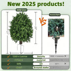 QIANYUN Boxwood Topiary Bush – Artificial Shrubs for Outdoors, Artificial Boxwood Topiary Ball Tree, UV Resistant Evergreen for Front Porch, Garden, Yard & Balcony Decor
