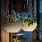 LA Jolie Muse Hanging Planters for Indoor Plants - Flower Pots Outdoor 9.84 inch Garden Planters and Pots,Speckled White Set of 2