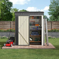 Storage Shed, Dark Gray Galvanized Steel with Lockable Door