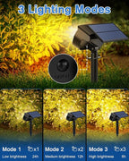 Fabrito Large Solar Spot Lights Outdoor 4 Pack, 1000 Lumens High Brightness, IP65 Waterproof Solar Spotlight with 136 LEDs, Dusk to Dawn Solar Landscape Lights for Yard, Garden, Pathway, Plants (Warm)