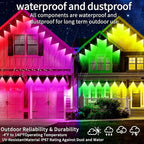 Permanent Outdoor Lights,400ft RGB Outdoor Led Lights,Music Synchronised Eave Light with APP/Remote Control,Waterproof Eave Lights for Halloween,Christmas,Festivals,Parties(Two 200ft Rolls)
