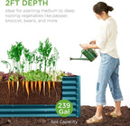 Best Choice Products 8x2x2ft Raised Outdoor Metal Garden Bed, Deep Root Box Planter for Vegetables, Flowers, Herbs, 240 Gallon Capacity, 100% Non Toxic Materials - Peacock Blue