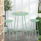 Best Choice Products 3-Piece Patio Dining Set, Bar Height, Outdoor Bistro Set, Outdoor Round Bar Table w/ 2 Bar Stools, Steel - Sage