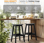 VINGLI 29 Inch Outdoor Bar Stools Set of 4, HDPE Weather Resistant Barstools Heavy Duty Patio Bar Height Chairs for Deck Balcony Kitchen Counter Yard and Poolside(Black, 29 Inch 4 PC)