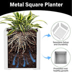 Large Metal Outdoor Planter Box 24" W x 24" D x 24" H, Cube Planters for Outdoor Plants, Large Square Flower Pot for Patio, Deck, Garden, Yard