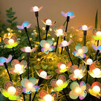 Solar Garden Lights, 4 Pack 24 LED Solar Swaying Flower Light, Waterproof Firefly Lights Outdoor Fairy Light for Garden Patio Yard Pathway Flower Bed Decoration