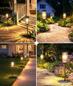 Solar Pathway Lights Outdoor, 4 Pack Upgraded Solar Lights Outdoor Waterproof, Bright Up to 15 Hrs Auto On/Off Garden Light for Yard Patio Lawn Path Walkway Driveway Outside Decor