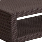 Flash Furniture Seneca Indoor/Outdoor Chocolate Brown Faux Rattan Coffee Table with Open Storage