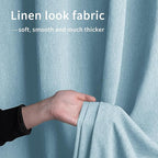 Easy-Going Linen Look Outdoor Curtains Waterproof Windproof Porch Curtains, Soft Thicken Outdoor Privacy Curtains for Patio, Gazebo, Grommet Top and Tab Bottom Drape, 1 Panel, 110x120 inch, Sky Blue