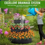 3 Tiered Strawberry Planter for Outdoor Plants, 23.6 Inch Heavy Duty Strawberry Garden Planter Grow Bags, Breathable Non Woven Fabric Raised Garden Bed for Vegetables Flower Herbs Gardening