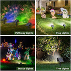 Kingsyard Solar Color Changing Lights 8 Colors, USB & Solar Powered Lights Outdoor Waterproof IP68, Multicolor RGB Outdoor for Garden Yard Landscape Decor, 2 Pack