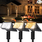 8-Pack Solar Spot Lights Outdoor Waterproof IP67, 3 Color Modes (Warm/Cool White/Hybrid) & 3 Lighting Modes, 105° Adjustable Uplights Dusk to Dawn Spotlights for Pathway/Garden/Yard/Wall Lighting