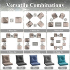 2-Seat Modern Patio Furniture Set with Swivel Rocking Chairs, Thick 4″ Cushions, Dual-Strand Wicker Rattan, Rust-Resistant Steel Frame – Outdoor Conversation & Modular Sectional,Beige