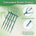 5 Pack Adjustable Plant Support Stakes,Stackable Plant Support Pole with Garden Ties and Clips, Suitable for Monstera,Climbing Plants and Indoor Outdoor Plants