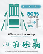 Oversized Outdoor Rocking Chairs Set of 3 – Aruba Blue