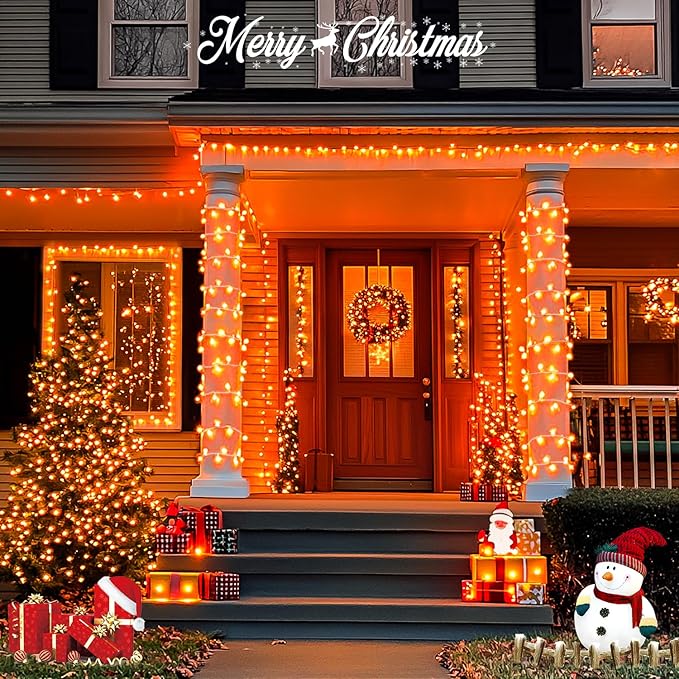 String Lights 500 LED Orange, 173 ft, Indoor and Outdoor Use
