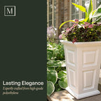 Mayne Wyndham 24-Inch Tall Planter – Self-Watering, Weather-Resistant Planter for Flowers – Durable Indoor/Outdoor Design for Patio, Porch, or Entryway