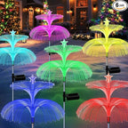 Solar Garden Lights, 6 Pack Solar Star Jellyfish Lights 7 Color Changing Fiber Optic Light Gardening Gifts for Mom Grandma Women, Flower Light for Outdoor Yard Garden Decor