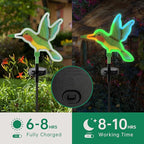 Solar Hummingbird Garden Lights, Halloween Outdoor Lights Decor,LED Hummingbirds Light Outside,Garden Solar Lights, Outdoor Decorations for Yard (2 Pack)