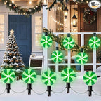 Ultimate Unicorn Christmas Lollipop Pathway Lights for Christmas Decoration, 10 LED Christmas Peppermint String Lights Green, Lollipop Pathway Lights with Stakes for Garden Christmas Decor