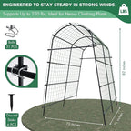 7ft Garden Arch Trellis for Climbing Plants Outdoor-Heavy Duty Metal Cucumber Trellis for Raised Beds- Tall Steel Vegetable Arbor with Strong Bolt Assembly & Outdoor-Ready Stakes