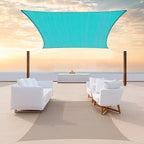 ColourTree 8' x 16' Turquoise Rectangle CTAPS16 Sun Shade Sail Canopy Mesh Fabric UV Block UPF50 - Commercial Heavy Duty - 190 GSM - 3 Years Warranty