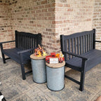 Stoog All-Weather 2-Person Outdoor Bench, 800 lbs Capacity HIPS Plastic Garden Bench for Patio, Backyard, Porch and Park, Never Fades & Rust-Proof, Black