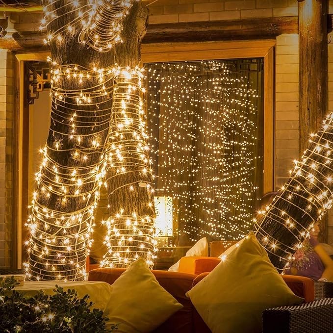 String Lights 800 LED Warm White Outdoor Indoor with Remote
