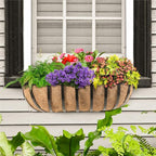 Railing Planter Window Box Deck Balcony Rail Planter 24 Inch for Porch Fence Patio Outdoor 4 Pack