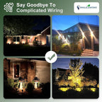 DINGLILIGHTING Solar Lights Outdoor Waterproof: IP65 Led Spot Light Decorations for Garden - 3 Lighting Modes Solar Powered for Yard - Halloween Christmas Lights Landscape Pathway Patios 4PC Warm