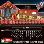 String Lights, 400 LED, 33 ft Red, 8 Lighting Modes for Indoor and Outdoor Use