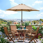Blissun 7.5 ft Patio Umbrella, Yard Umbrella, Outdoor Market Umbrella with Push Button Tilt Crank (Tan)