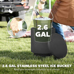 HOMCOM 2.6 Gal Outdoor Cooler Side Table, 3-in-1 Cool Coffee Table with Storage, Removable Ice Bucket and Lid, Concrete Small Patio Table for Party, Poolside, Deck, Charcoal Gray