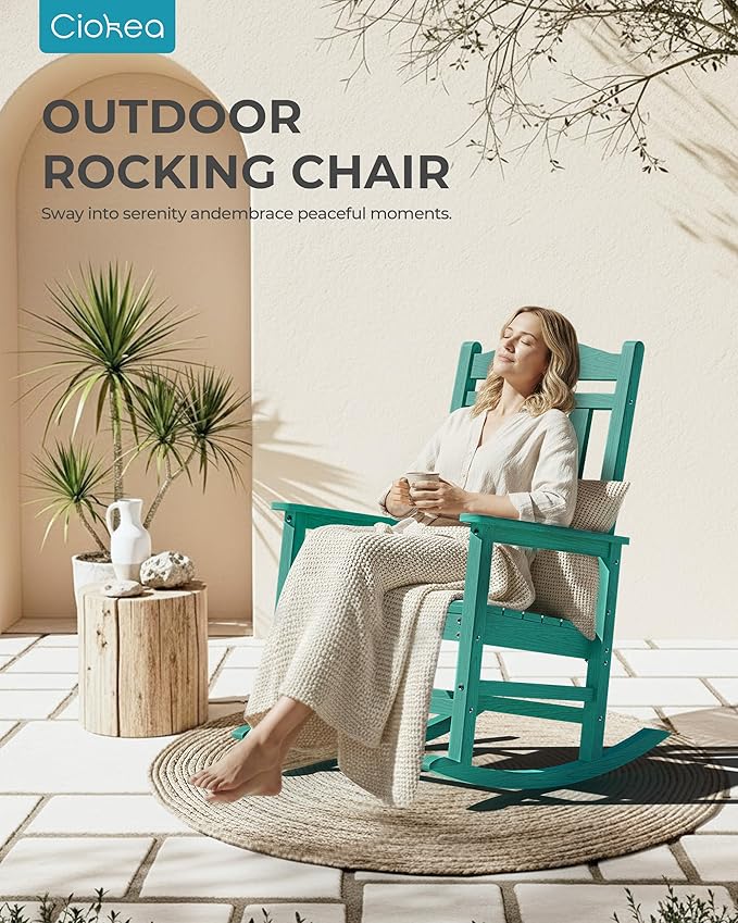 Oversized Outdoor Rocking Chairs Set of 3 – Aruba Blue
