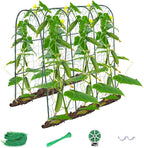 Cucumber Trellis for Raised Bed,U-Shape Garden Trellis for Climbing Plants Outdoor, Metal Arch Trellis for Vegetables, Plant Support for Vine,Tomato, Pea (Green, 49.6" L×30" W×47.2" H)