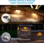 LEONLITE 4 Inch LED Hardscape Lighting, Update Retaining Wall Lights, LED Landscape Lighting, 12-24V AC/DC Paver Light Low Voltage, 1W/2W/3W Dimmable Outdoor Step Lights, 2700K Soft White, ETL, 4 Pack