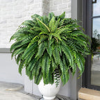 MARTINE MALL 2Pcs 48'' Fake Ferns Look Real Artificial Ferns for Outdoors, 88 Branches Large Faux Boston Fern for Outdoor Planter Realistic UV Resistant Hanging Artificial Fake Plants for Porch Patio