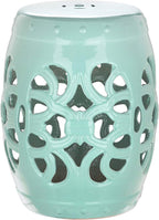 Safavieh Imperial Vine Ceramic Decorative Garden Stool, Light Blue