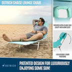 Ostrich 72 by 22 Inch Versatile Chaise Lounge Portable Reclining Lounger, Outdoor Patio, Beach, Lawn, Camping, or Pool Tanning Chair, Aqua