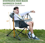 TIMBER RIDGE Hammock Camping Chair, Oversized Swinging Hammock Chair with Adjustable Back and Seat for Outdoor Lawn, Sports, Supports 400lbs, Grey