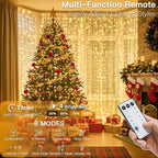 Curtain String Lights 600 LED Warm White with 8 Modes