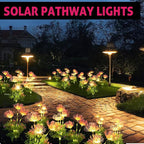 Solar Garden Lights Glowing Flowers & Stems, Outdoor Garden Decoration, Yard Decor