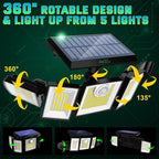 Solar Lights Outdoor Waterproof Motion Sensor - 416 LEDs 3000 Lumens Super Bright 3 Brightness 3 Modes 2400mAh 360° Illumination 32ft Solar Flood Security Light for Outside (‎With Remote Control, 3)