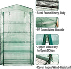 Worth Garden 50% Extra Wide Mini Greenhouse 5 Tier Portable Plant Green House 40in Wide -Sturdy Gardening Shelves with PE Cover & Roll-Up Zipper Door - Indoor & Outdoor Use - 19″W. x 40″L. x75″H.