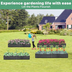 2 Pack 6×3×1ft Galvanized Metal Raised Garden Bed, Metal Planter Kit Box Outdoor for Deep-Rooted Vegetables, Flowers, Green and Herbs