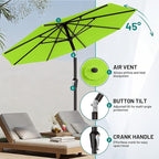 AreShark 9 FT Patio Umbrella for Outdoor, Outdoor Umbrella with Push Button Tilt and Crank, Outdoor Patio Umbrellas with 8 Sturdy Ribs for Market, Garden, Deck, Backyard, Pool (Apple Green)